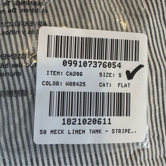 J Crew Square Neck Linen Tank Top Womens Small Stripe‎ - Picture 3 of 7
